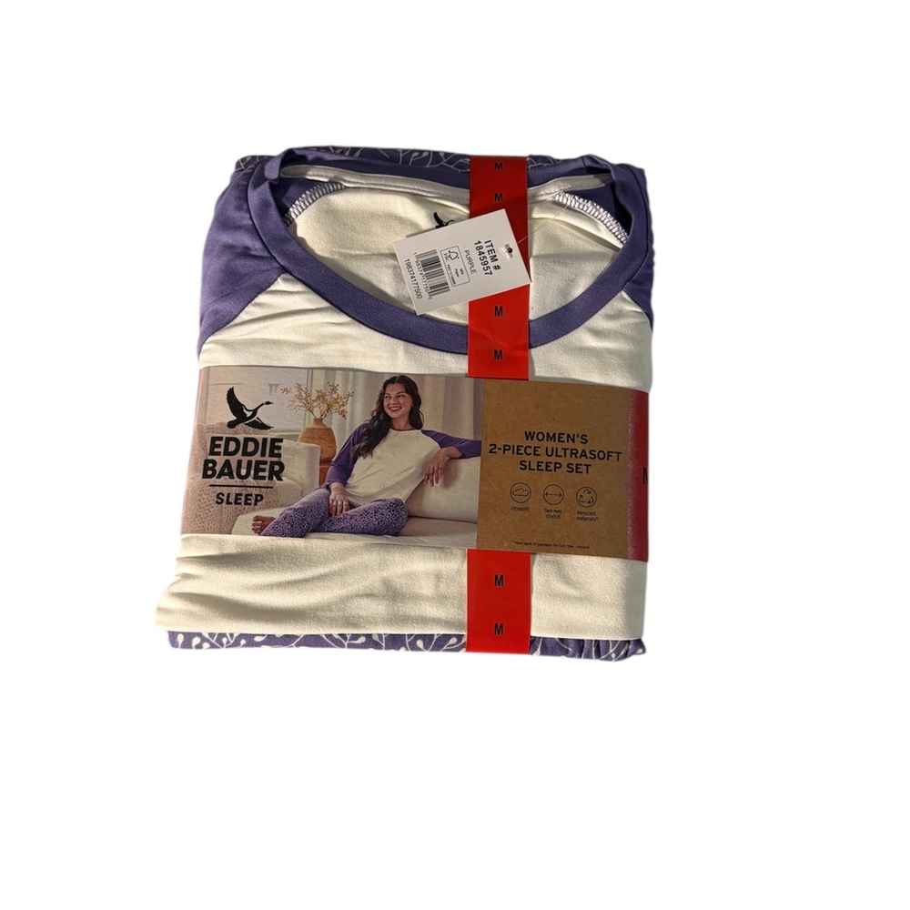 Eddie Bauer White and purple Sleepwear Set